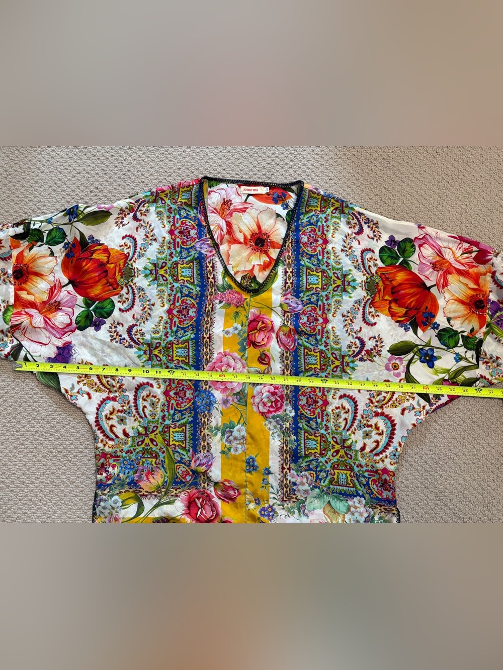 Johnny Was Sorbet Floral Silk Top Size Large - Picture 12 of 16